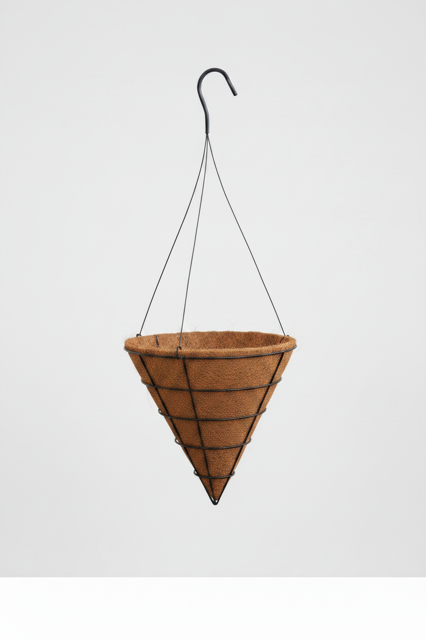 Cone Hanging Basket w Wire Hanger