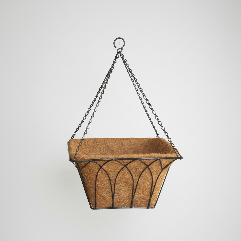Lotus Square Hanging Basket w/ Chain