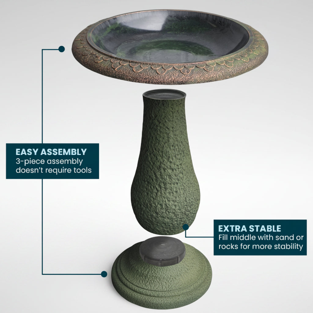 Abaco Bird Bath (20" x 10.5" x 21")