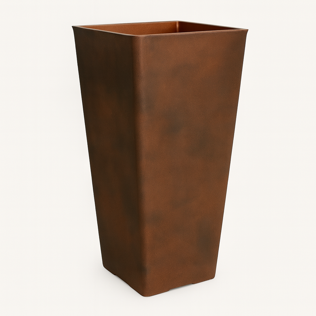 Vizcaya Square Vase (12" x 8" x 20") - Rust