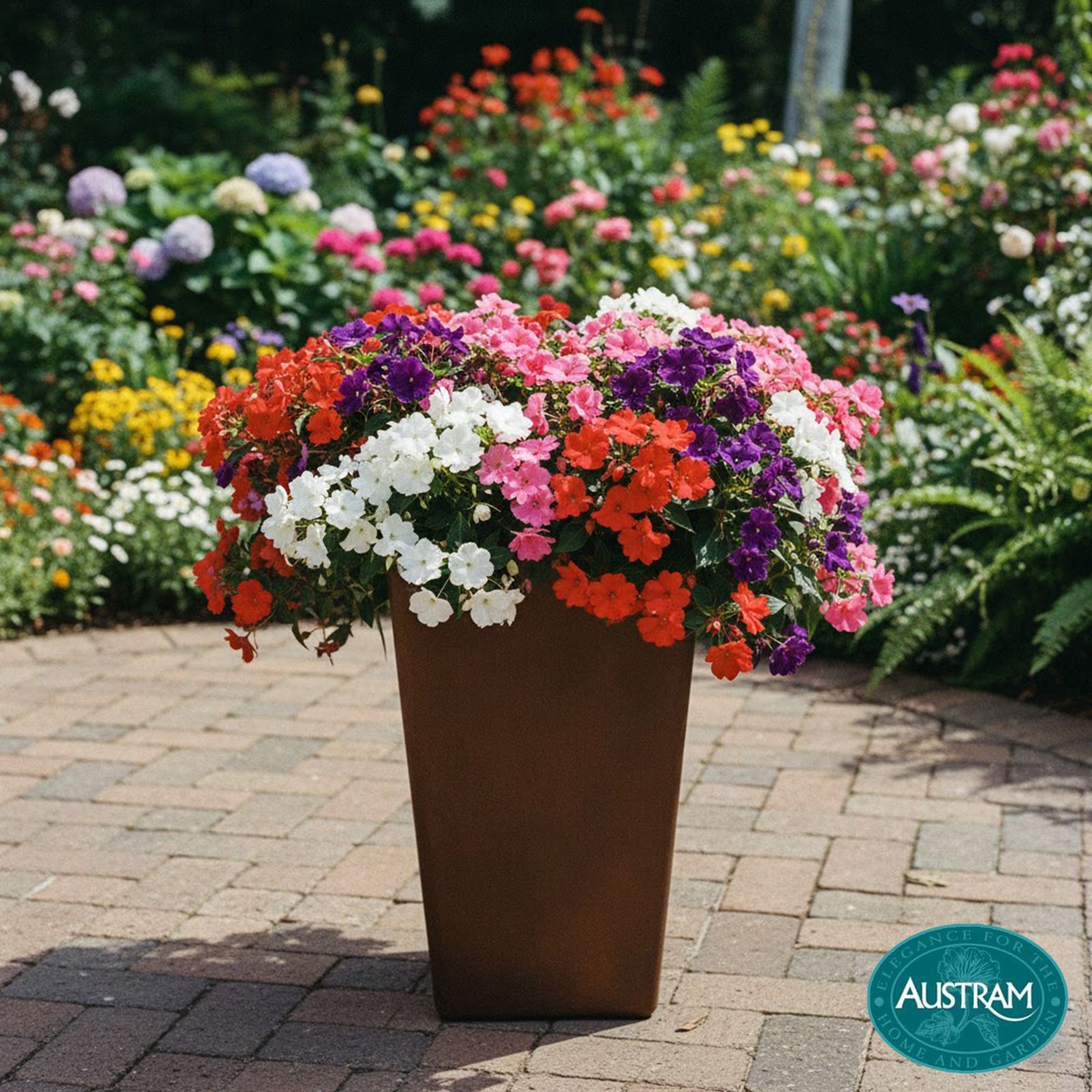 Vizcaya Square Vase (12" x 8" x 20") - Rust
