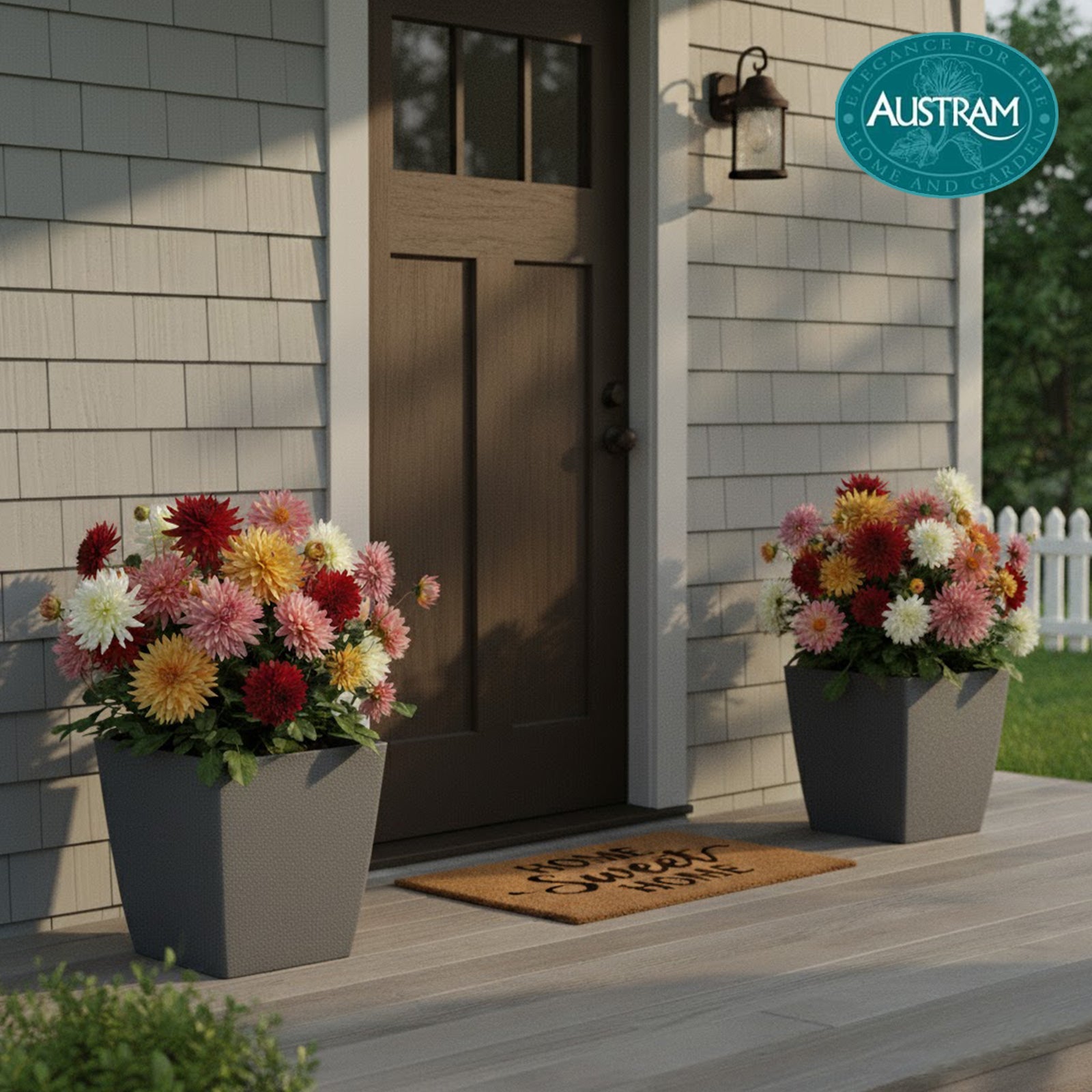 Vizcaya Square Planter (12" x 12" x 18") - Anchor Grey