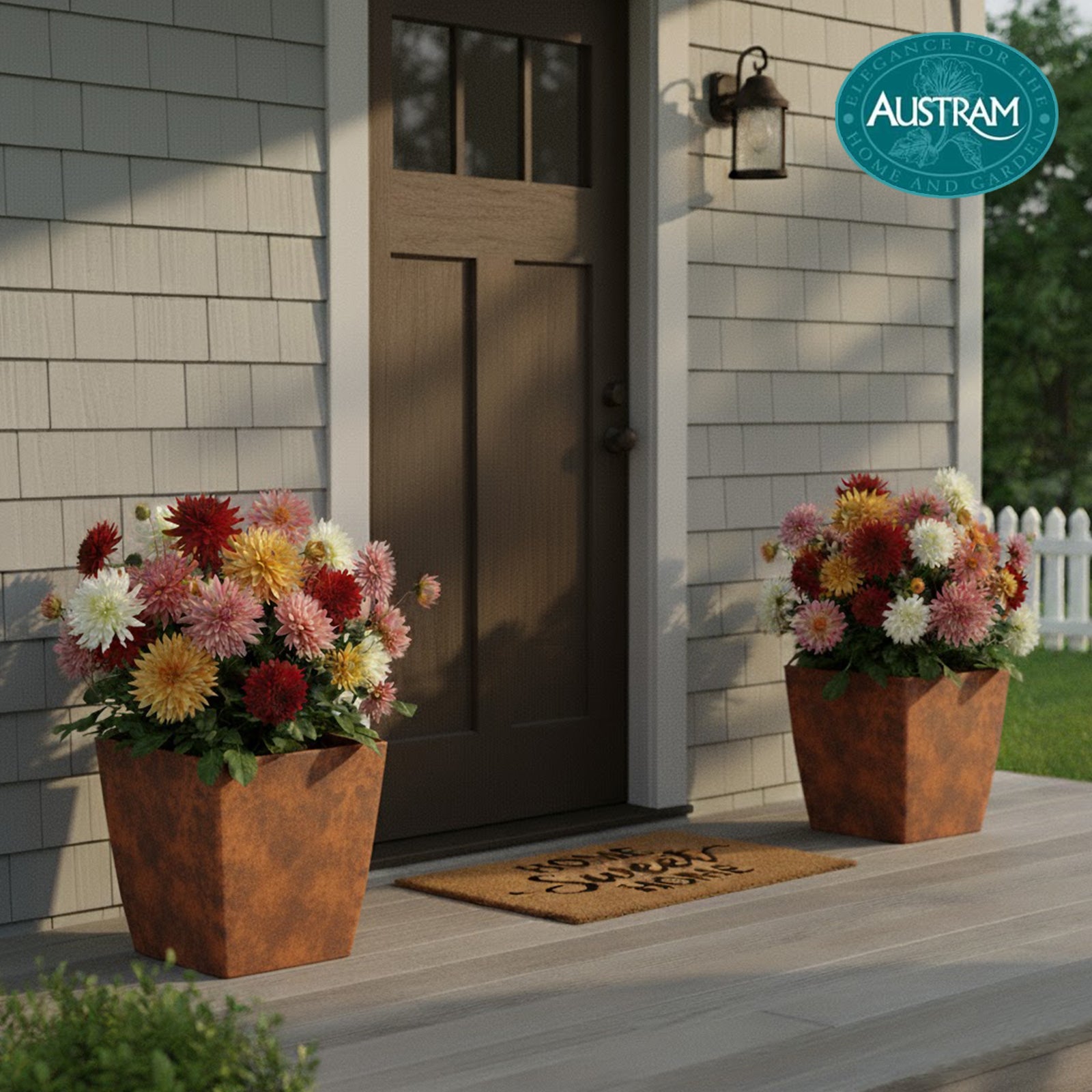 Vizcaya Square Planter (12" x 12" x 18") - Anchor Grey